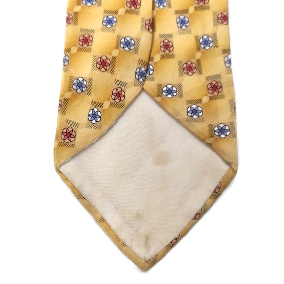 Arrow‎ Mens Necktie Tie Yellow Red Blue Accents Geometric 61" Long - Picture 6 of 8